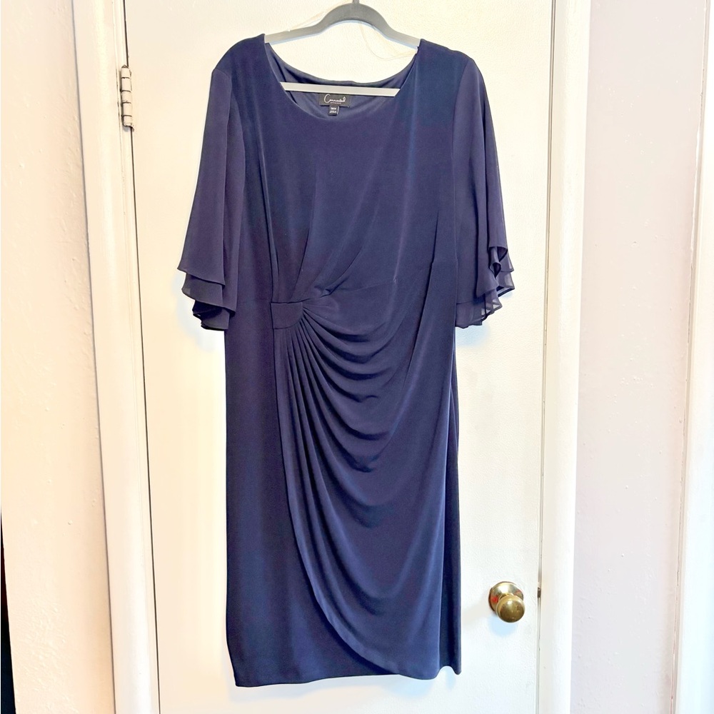 Connected Apparel Dark Blue Midi Dress - Picture 2 of 5